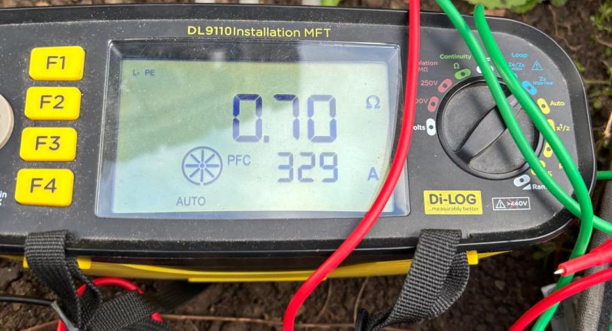 Earth Fault Loop Impedance carried out on garden lights after replacing the SWA cable in Hove